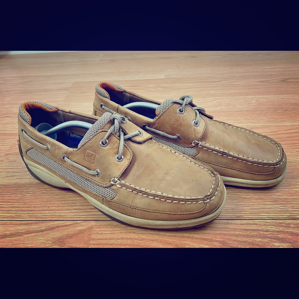 Sperry Topsider Lanyard Tan boat shoes 11.5M